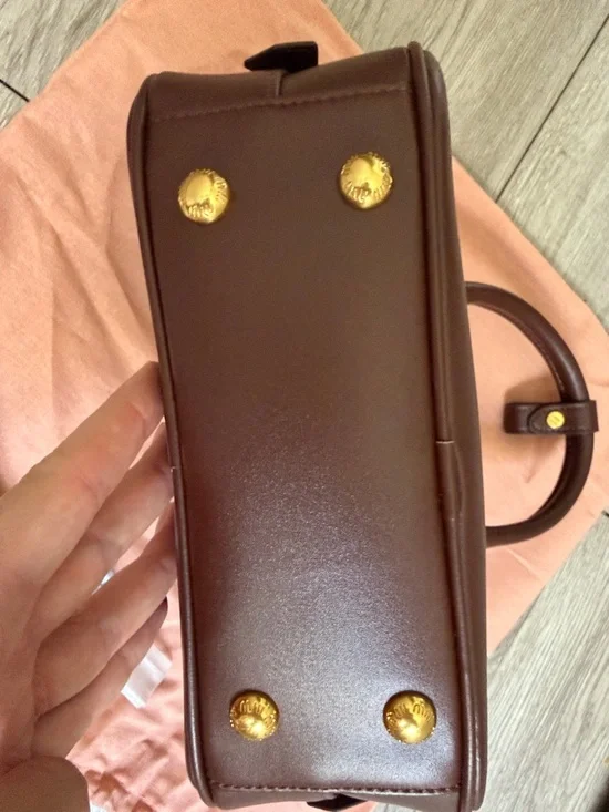 Logo Arcadie brown leather bag new - Picture 5 of 9